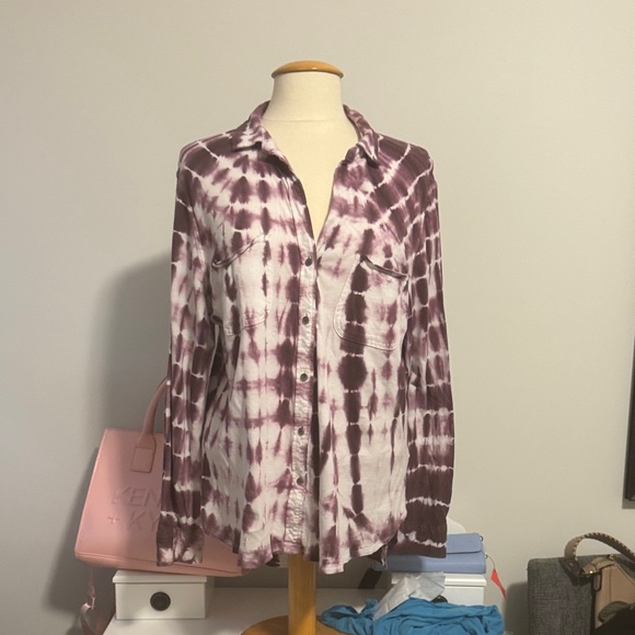 Rock & Republic Tops - 💜Rock & Republic Purple Tie-Dye Button Down Shirt